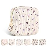 12,5*5*12,5cm Neceser Niña Pequeño para Compresas Organizador Bolso de Almacenamiento Compresas Algodon Salvaslip Bolsa Menstrual de Servilletas Sanitarias Regalo Adolescentes Niñas(floral-morado)