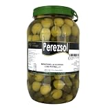 Perezsol Aceitunas Rellenas de Pepinillo Entero, Formato PET 3 kg (2,07 kg escurridos), Conserva Gourmet