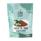Cous Cous Trigo Sarraceno Ecológico - 500g. Grano Naturalmente Sin Gluten y Bio. Fuente de Fibras Magnesio y Fósforo. Contiene vitamina B. Bueno como Guarnición para Ensaladas Frías o Sopas.