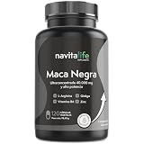 Navitalife Maca Negra Peruana Andina Pura 40.000 mg Ultra concentrada | Extracto 25:1, 120 Cápsulas Vegana, Con Zinc L-Arginina y Ginkgo Biloba | Sin Metales Pesados, Raíz Pura Alta Absorcion