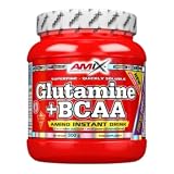 AMIX - Bcaa Glutamina - 300 Gramos - Complemento Alimenticio de Glutamina en Polvo - Reduce el Catabolismo Muscular - Sabor Frutas del Bosque - Aminoácidos Ramificados