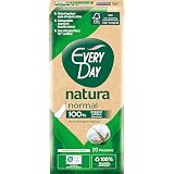 EveryDay Natura - Salvaslip normal, filtrante, 100% algodón orgánico, biodegradable, 20 unidades
