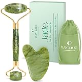 PLANTIFIQUE Gua Sha Facial y Rodillo Jade Autentico | Masajeador Facial