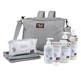 Fiocchi di Riso - Bolso de hombro COFANETT - Kit de cuidado de la piel del recién nacido: toallitas de agua sin agua, cambio de pasta, crema corporal fluida, ropa interior limpiadora de mieoderm,