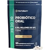 Oral Biotics Mal Aliento - Salud Bucodental - Sabor a Menta | Complejo Bacteriano para la Higiene Bucal - 6 Mil Millones de UFC - 60 Comprimidos Masticables Veganos - Horbaach