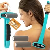 bearback Aplicador de loción para espalda y cuerpo, mango plegable de largo alcance con 2 rodillos de espuma reutilizables, aplica loción, medicamentos, ungüentos, protector solar, autobronceador