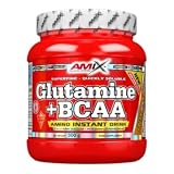 AMIX - Bcaa Glutamina - 300 Gramos - Complemento Alimenticio de Glutamina en Polvo - Reduce el Catabolismo Muscular - Óptimo para Deportistas - Sabor Naranja - Aminoácidos Ramificados