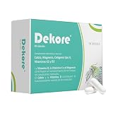 Dekore® Margan Biotech | Calcio, Magnesio, Vitaminas D3 y K2 | 60 cápsulas | Complemento alimenticio con vitaminas, minerales y colágeno tipo II. 60 cápsulas.