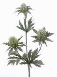 artplants.de Eryngium Artificial SVEA con 3 Flores, Verde, 40cm