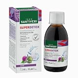 SANTIVERI – Super Detox Jarabe a Base de Plantas: Diente de león, Abedul, bardana, Boldo, Cardo, alcachofera/Frasco con Jarabe 240 ml