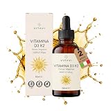 Vitavi Vitamina D3 K2 en Gotas 2000 UI - 50 ml, Alta Dosis | 2000 UI de vitamina D3 + 50 µg de vitamina K2 MK7 por gota. Para huesos e inmunidad. Alta dosis cuando la necesita.