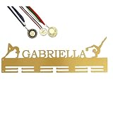 Porta medallas para Gimnasia rítmica niñas con nombre personalizado Medallero colgador de medallas Soporte organizador Regalos para deportivas Colgante de Gimnasia Femenina Titular del Trofeo de Metal
