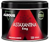 Astaxantina Natural Pura 8mg -120 Perlas- 160mg Aceite Rico en Astaxantina | Alga Haematococcus Pluvialis - Antioxidante Potente y Antienvejecimiento - Sistema Inmune, Salud Ocular, y Memoria - ALDOUS
