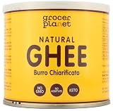 Grocer Planet - Mantequilla de Ghee (500g) | Mantequilla Clarificada | Natural | Ideal para dietas Cetogénicas y Paleo | Sin OGM | Perfecto para hornear y asar