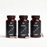 ZZEN FOCUS - Complemento Alimenticio con Cafeína, L-Teanina, Ginkgo Biloba | Bacopa Monnieri, Rhodiola, Ginseng, Zinc, Vitaminas B6, B9 y B12 | 60 Cápsulas Aptas para Veganos y sin Lactosa (Pack de 3)