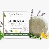 ALMA SECRET | Champú Sólido Shikakai Anticaída, Anticaspa y Control Grasa. Champu Solido Para Todo Tipo de Cabellos, Shampoo Solido Sin Sulfatos ni Siliconas, Shikakai Champu Cosmética Natural - 85g
