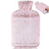 BOLEi Bolsa De Agua Caliente Con Funda, Bolsillo Tipo Canguro,Rosa | Bolsa De Agua Caliente Para Cuello, Hombros, Espalda, EstóMago Y Pies,Para Los FríOs DíAs De Invierno Y Como Regalo