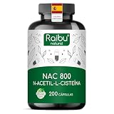 NAC N-Acetil-Cisteína 800 mg - 200 Cápsulas I Alta Biodisponibilidad para Más de 6 Meses I NAC N-Acetil-L-Cisteína de Calidad Natural, Sin Aditivos y Vegano