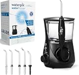 Waterpik Ultra Professional, Irrigador Dental de Sobremesa, Negro | Con agua a presión, Con sistema avanzado de control de presión mediante, 10 posiciones con 6 boquillas, Eliminación de placa