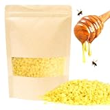 RUCUDIM Pastillas de cera de abejas, 100% cera pura de abejas granulada 500g, perfectas para cosméticos, cremas, paños de cera de abejas, jabón, pulido de madera y fabricación de velas