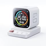 Ticktime TK3 Pomodoro Timer para Enfoque, Estudio, Trabajo, Tareas, TDAH | Temporizador Pomodoro, Flip 5/10/30/60 min Countdown, Timer y Cronómetro, Pantalla Clara, 3 Opciones Aviso, 3 Alarmas, Reloj