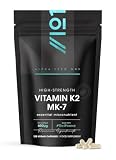 Vitamina K2 MK-7 600 mcg - 120 cápsulas veganas - Vitamina K vegana a base de natto fermentado - Favorece la salud ósea – Bolsa resellable y reciclable de Alpha01