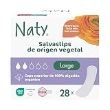 Naty Salvaslips Large, 100% Algodón orgánico en la piel, 28 unidades | Certificadas seguras, Cómodos y transpirables, Sin perfume, Protección absorbente