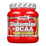 AMIX - Bcaa Glutamina - 300 Gramos - Complemento Alimenticio de Glutamina en Polvo - Reduce el Catabolismo Muscular - Óptimo para Deportistas - Sabor Piña - Aminoácidos Ramificados