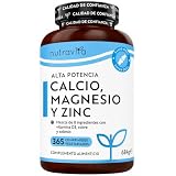 Nutravita Calcio Magnesio Zinc y Vitamina D - 365 Tabletas Vegetarianas | 6 Meses - Mantenimiento de Huesos, sistema inmunológico, función muscular normal y fatiga reducida - Hecho en Europe