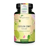 Canela de Ceylan Vegavero | DOSIS ALTA: 2500 mg | Para 4 Meses | Controla Glucosa - Azúcar en Sangre | Colesterol + Antioxidantes | Sin Aditivos & Vegano | 120 Cápsulas