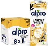 Alpro Bebida Vegetal de Avena Sin Gluten Barista - Pack de 8 x 1L
