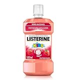 Listerine Kids Enjuague Bucal Niños 6+, Sabor Frutos Rojos, 500 ml | Sin alcohol, Con Ingredientes Naturales y Flúor, Acción Anti-caries, Combate las Bacterias y el Sarro, Fórmula Suave
