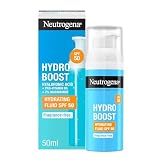 Neutrogena Hydro Boost Fluido Hidratante SPF 50, Crema Solar Facial, 50 ml | Con Ácido Hialurónico y Niacinamida, Sin Fragancia, No Comedogénica, Protección UVA/UVB, No Grasa, Para Todo Tipo de Piel