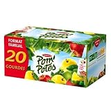 Pom'Potes Compota de Manzana Natural Sin Azúcares Añadidos, 12 Bolsas x 90g, Origen Francia
