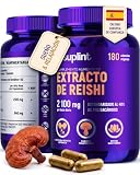 Reishi Puro Cápsulas Alta Potencia – 2100 mg – 180 Cápsulas Veganas | Hongo Reishi – Ganoderma Lucidum Reishi con 40 % de Polisacáridos – Cuerpo Fructífero – 3 Cápsulas al Día, 60 Días – GMP