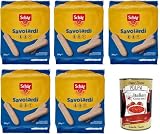 Paquete de 5 galletas Savoiardi sin gluten sin gluten, galletas de 200 g+ Italian gourmet Polpa 400gr