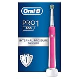 Oral-B PRO 600 - Cepillo de dientes eléctrico recargable rosa