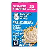 Gerber Papilla Multicereales 0%0% Azúcares Añadidos +6 meses 510g