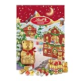Lindt Calendario de Adviento Osito 170g – 24 Delicias de Chocolate Suizo, Edición Navidad con amplia variedad de bombones