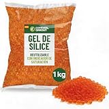 CONTROL GARDEN Gel de Sílice Naranja 1KG | Absorbedor de Humedad Reutilizable No Tóxico | Bolitas Desecantes Antihumedad Indicador de Saturación | Deshumidificador Natural