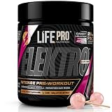 Pre Entreno Life Pro Elektro 400g - Pre Workout Potente con Citrulina Malato 8000mg, Beta Alanina 3000mg, Taurina 1500mg y Cafeína 200mg, Preentreno para Energía, Bombeo y Rendimiento | Sabor Lollipop