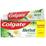 Colgate Herbal, Pasta de Dientes con Hierbas Naturales, Pack 2x75 ml | Dentífrico con flúor y hierbas naturales, Fortalece dientes, Sana encías, Combate caries, Sabor eucalipto