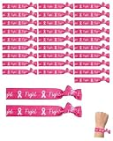 TBCDS Pulseras Concienciación Cáncer de Mama, Lote de 30 Unidades, Cinta Rosa Ajustable y Ligera para Coordinar Voluntarios y Brindar Esperanza en Caminatas Solidarias