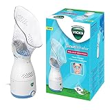 Vicks Inhalador de senos nasales, Adecuado para la tos, el resfriado y la congestión nasal, Control de vapor ajustable, Apagado automático, VapoPads con aceites esenciales incluidos, VH200