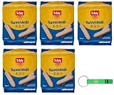 Paquete de 5 galletas Savoiardi sin gluten sin gluten, galletas de 200 g + llavero Beni Culinari gratuito