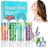 AUYAO Nasal Stick, 4 Pack Menta, Alivio Refrescante Viaje