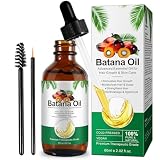 Aceite de Batana para Cabello 60 ml, Aceite Esencial de Batana 100% Puro Prensado en Frío, Promueve el Crecimiento del Cabello, Nutre el Cuero Cabelludo, Previene la Caída y Rotura del Cabello