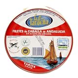Diaz Cadenas - La Tarifeña Filetes de Caballa de Andalucía en Aceite de Girasol – 525g | Rico en Omega 3 y Proteínas | Producto de España