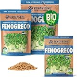 ZenGreens® Semillas de fenogreco eco - 200g o 500g | germinados y microgreens - para tarro, bandeja y germinador de pisos - alto poder germinativo - cosecha en pocos días