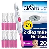 Test de ovulación Clearblue Digital, con eficacia demostrada para ayudarte a quedarte embarazada, 1 soporte digital y 20 tests